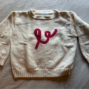 Little English Knit Sweater in Cream and Red Size 4T